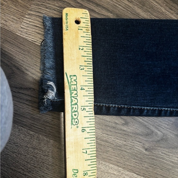 Amaryllis High Rise Dark Blue Jeans button fly distressed basic neutral denim - Picture 4 of 12